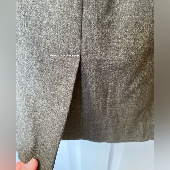 Calvin Klein Women Gray Sheath Mandarin Collar Cap Sleeve Belted Size 12 - Picture 13 of 15